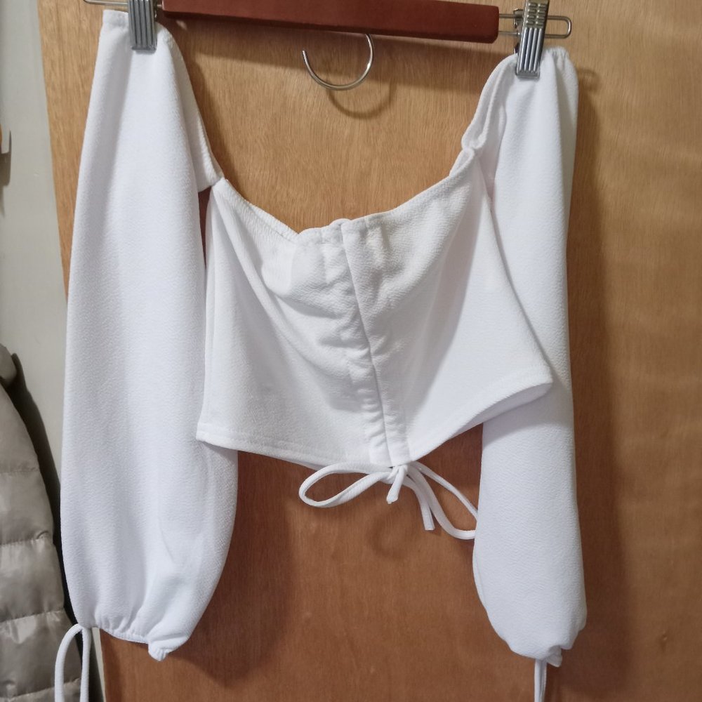 White off Shoulder Shirt never worn